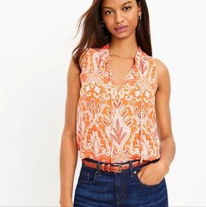 4/$20 Loft orange paisley sleeveless shell